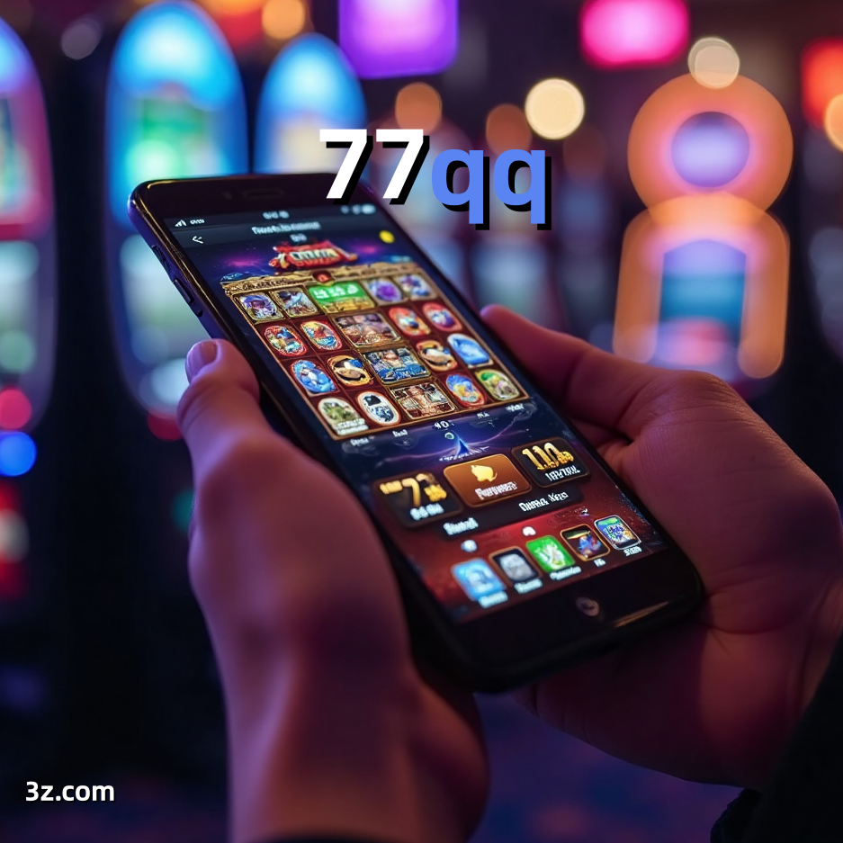 Imagem promocional da 77qq mostrando a plataforma e suas vantagens